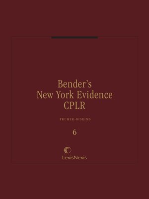cover image of Bender's New York Evidence